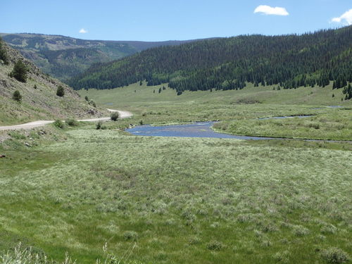 GDMBR: Riding south on NF-250 along the Conejos River.